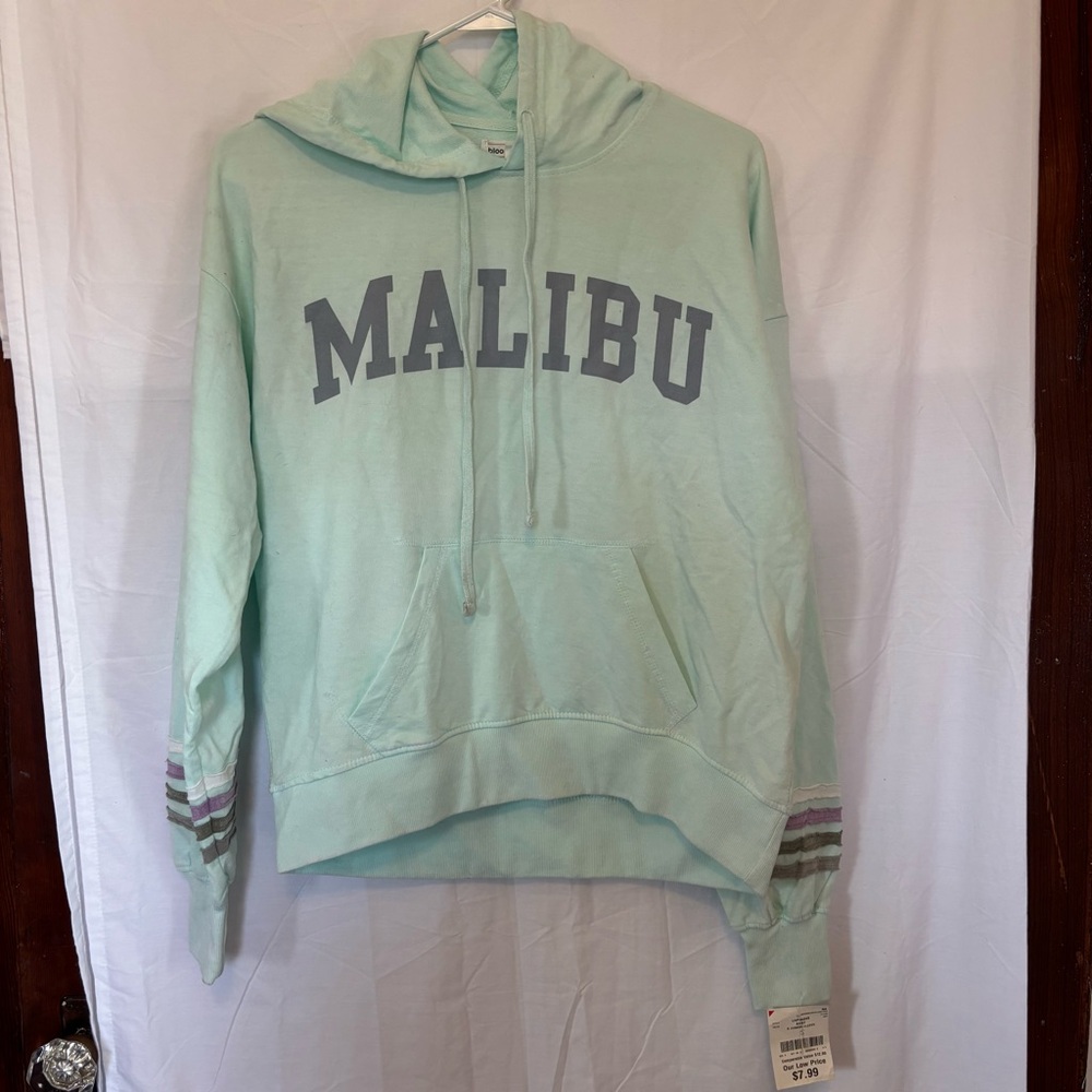 bloom + POP Mint Hoodie with Malibu Print